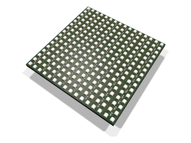 3D render of the LED matrix board